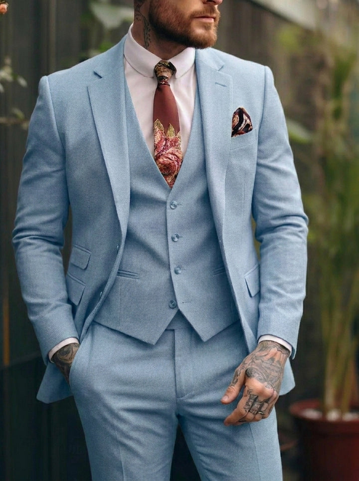 Men's Tailored Fit Single Breasted One-button 3 Pieces Wedding Suits