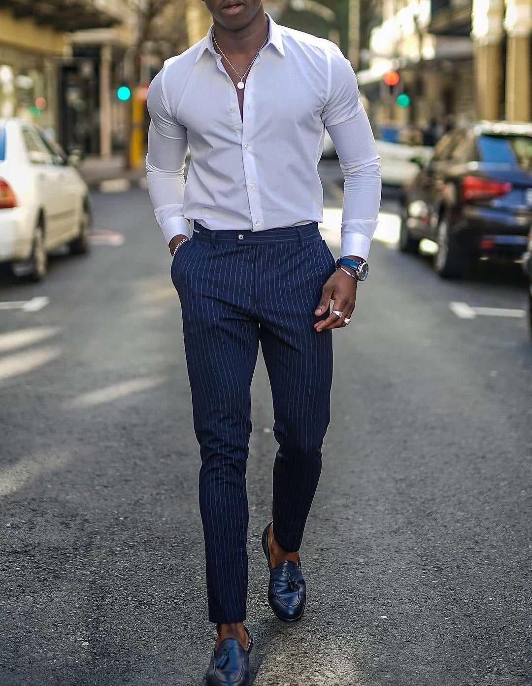White Shirt Men's Standard Fit Long Sleeves Solid Colour Cotton Blend Shirt