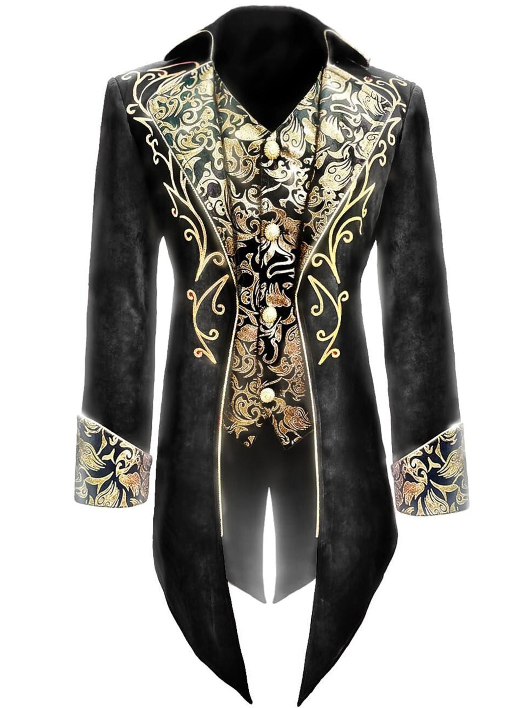 Men's Steampunk Vintage Exquisite Floral Coat Tuxedo Suit