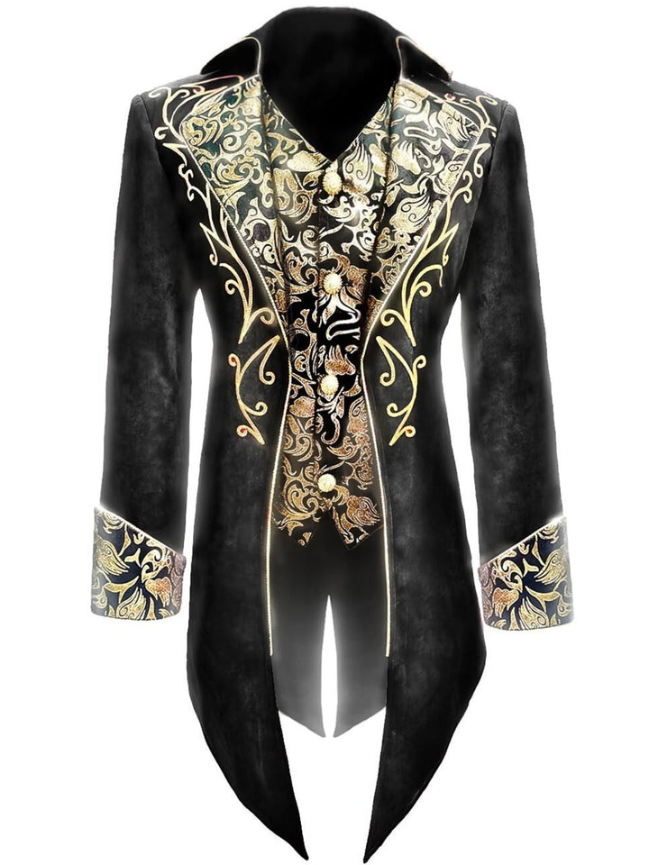 Men's Steampunk Vintage Exquisite Floral Coat Tuxedo Suit