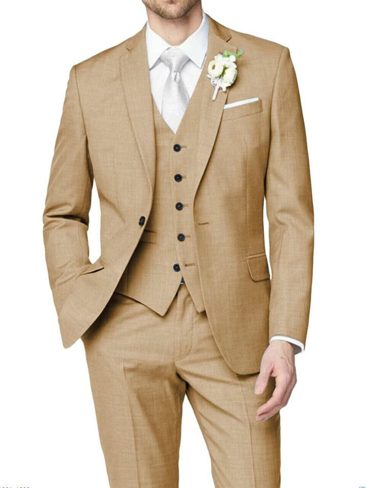 Lilac Men's Formal Notch Tailored Fit Single Breasted One-button Wedding Party Suits