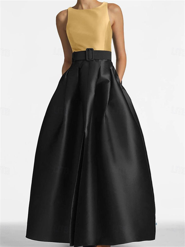 A-Line/Princess Scoop Sleeveless Floor-Length Mother of the Bride Dresses with Belt