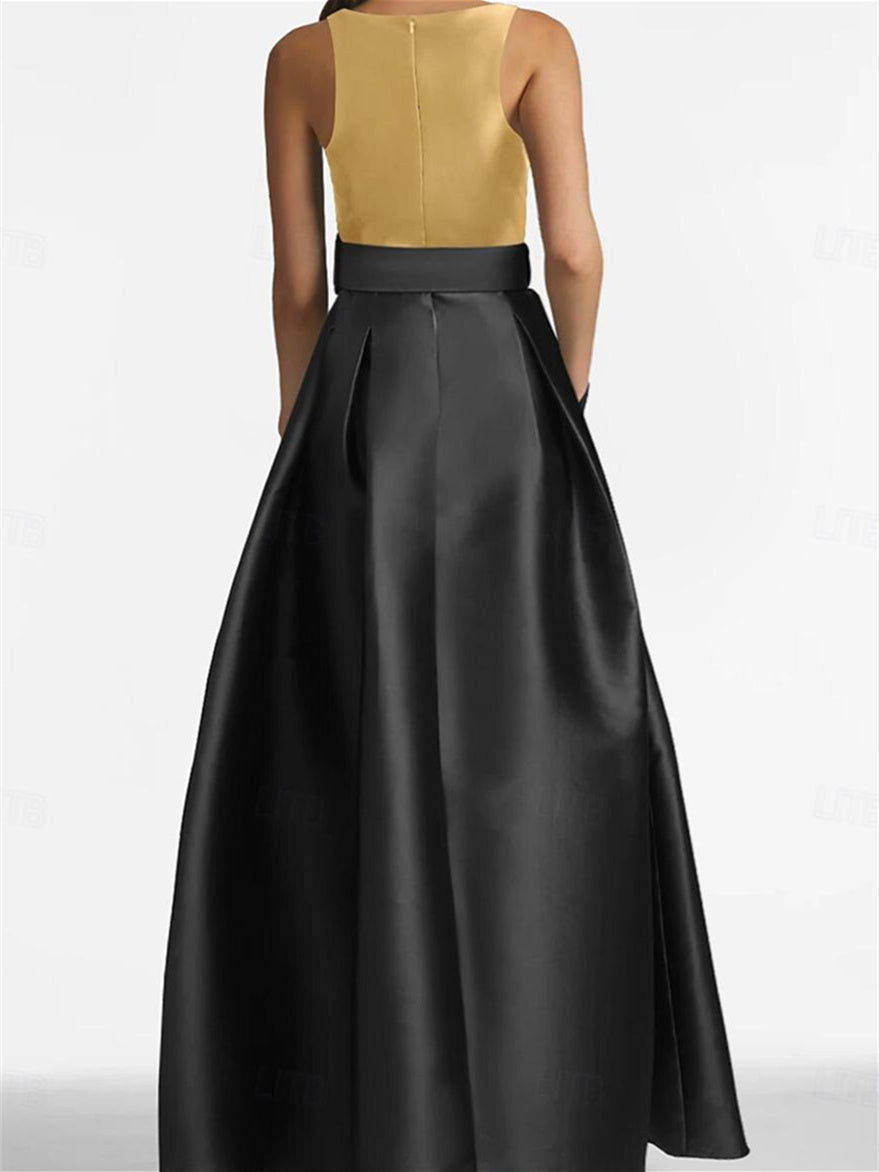 A-Line/Princess Scoop Sleeveless Floor-Length Mother of the Bride Dresses with Belt