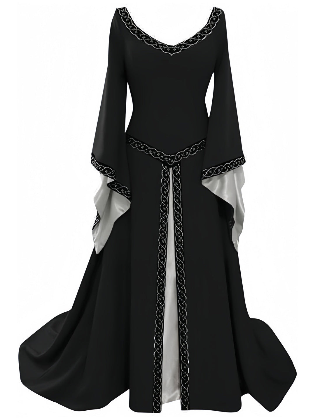 A-Line/Princess V-Neck Long Sleeves Asymmetrical Vintage Dress