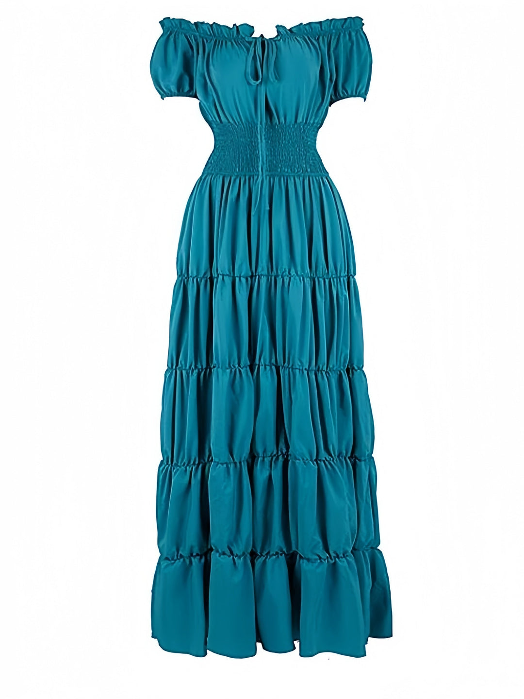 A-Line/Princess Strapless Sleeveless Ankle-Length Vintage Dress with Ruffles