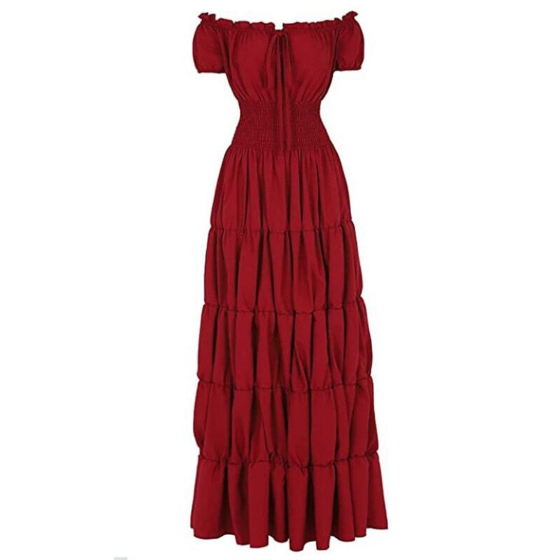 A-Line/Princess Strapless Sleeveless Ankle-Length Vintage Dress with Ruffles