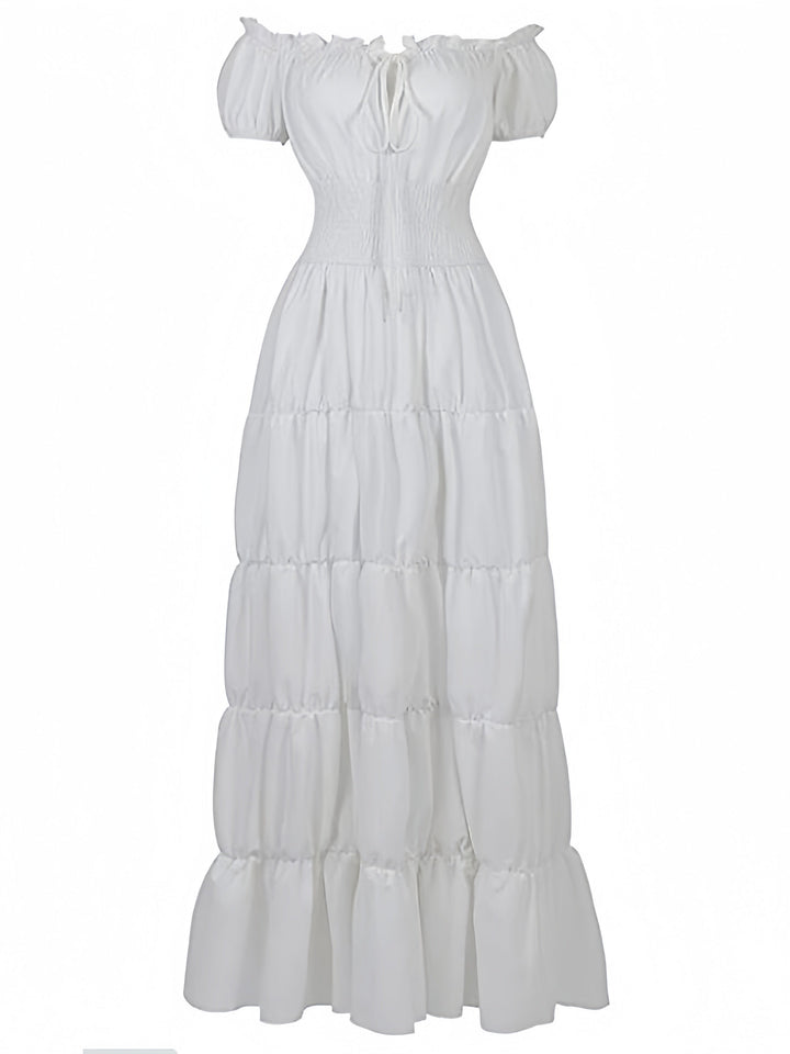A-Line/Princess Strapless Sleeveless Ankle-Length Vintage Dress with Ruffles