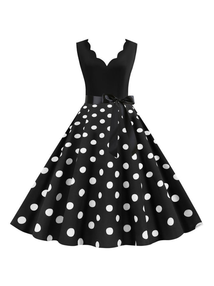 A-Line/Princess V-Neck Sleeveless Knee-Length Vintage Dress