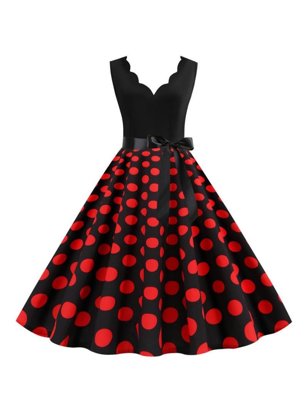 A-Line/Princess V-Neck Sleeveless Knee-Length Vintage Dress