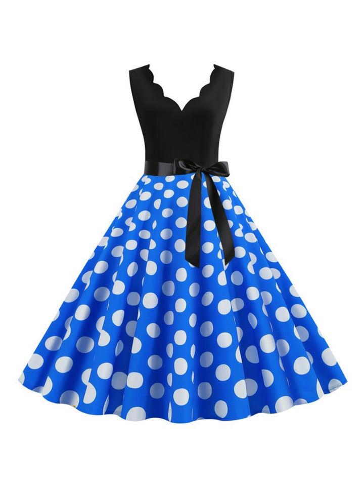 A-Line/Princess V-Neck Sleeveless Knee-Length Vintage Dress