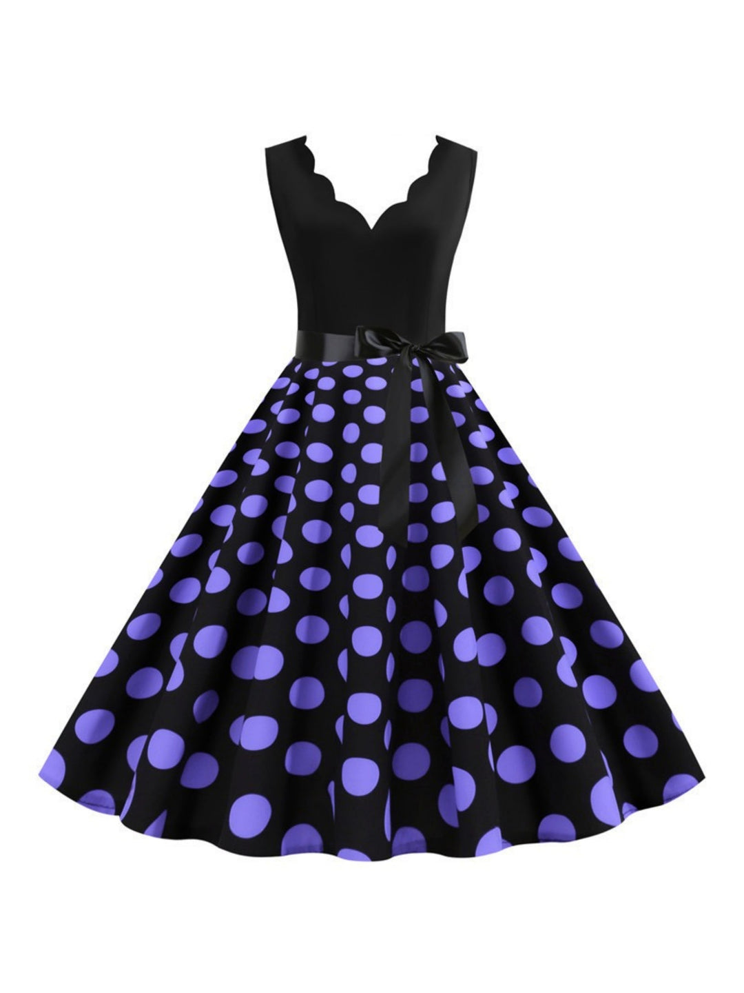 A-Line/Princess V-Neck Sleeveless Knee-Length Vintage Dress