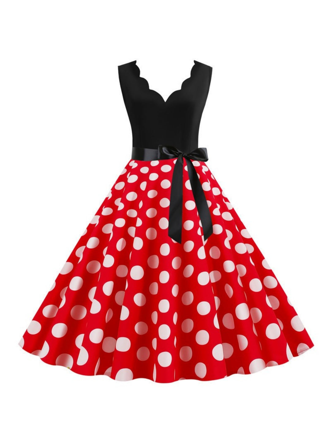 A-Line/Princess V-Neck Sleeveless Knee-Length Vintage Dress
