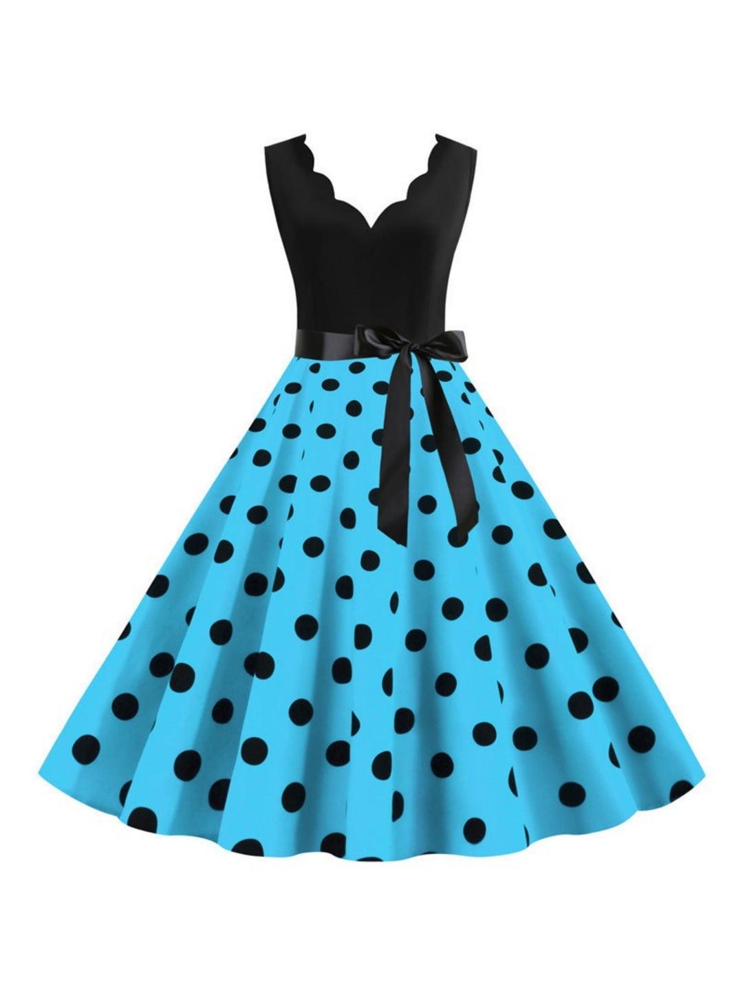 A-Line/Princess V-Neck Sleeveless Knee-Length Vintage Dress