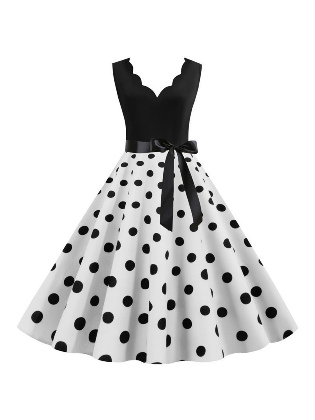 A-Line/Princess V-Neck Sleeveless Knee-Length Vintage Dress