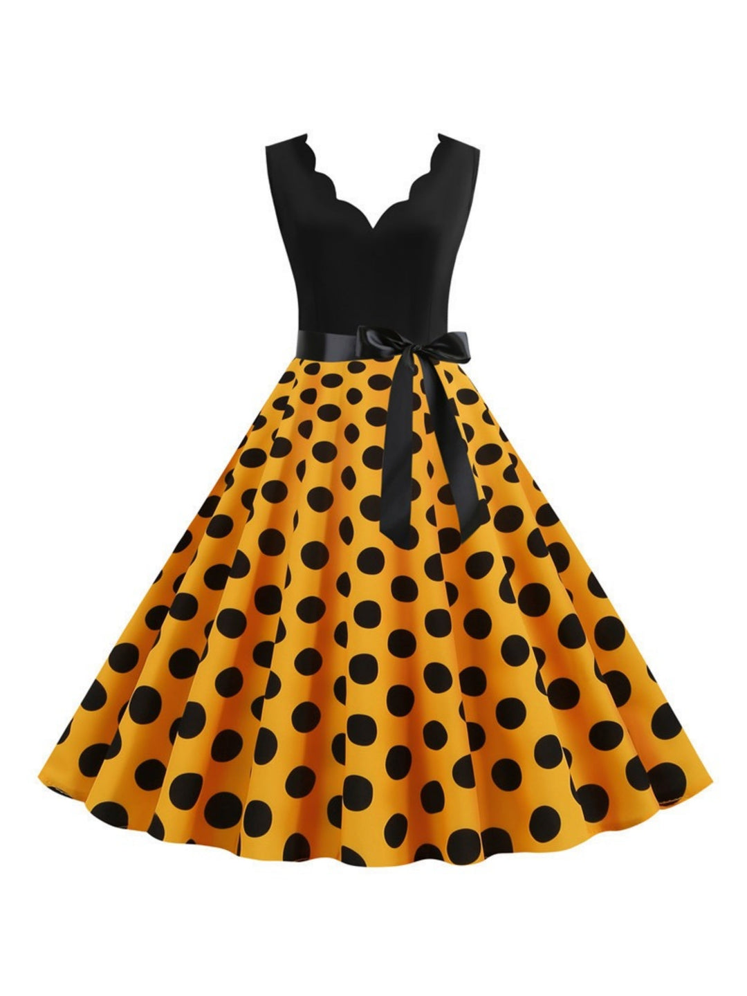 A-Line/Princess V-Neck Sleeveless Knee-Length Vintage Dress