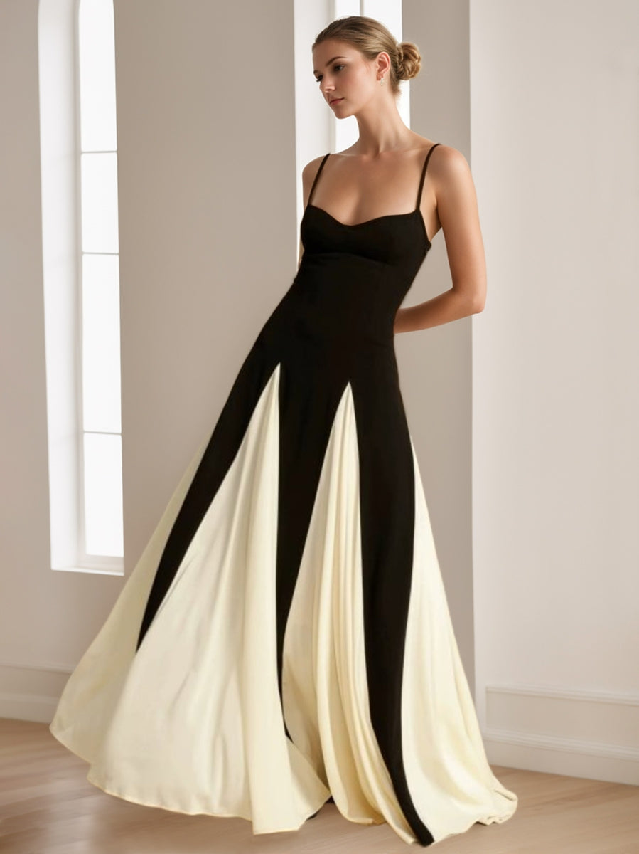 A-Line/Princess Spaghetti Straps Sleeveless Backless Elegant Prom Dresses