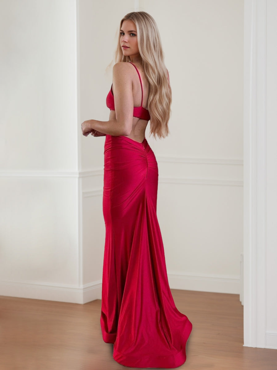 Trumpet/Mermaid Spaghetti Straps Sleeveless Floor-Length Sexy Prom Dresses