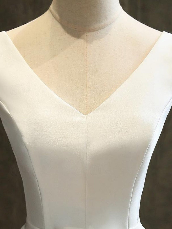 A-Line/Princess 1950s V-Neck Sleeveless Pleated Vintage Dresses with Bow Belt
