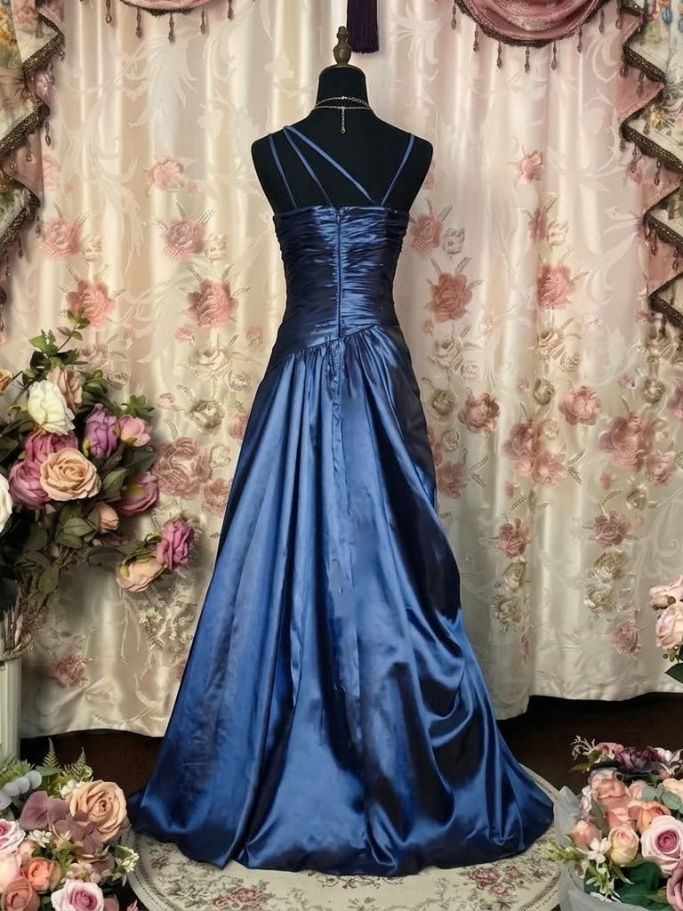 A-Line/Princess Sweetheart Taffeta Prom Dresses Bowknot Vintage 80s Iridescent Sequins Dress Sleeveless FLoor-Length