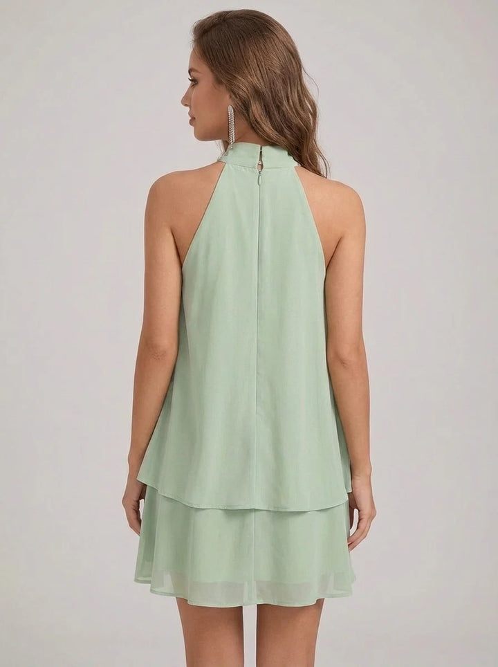 A-Line/Princess Halter Chiffon Homecoming Dresses Sleeveless Short/Mini