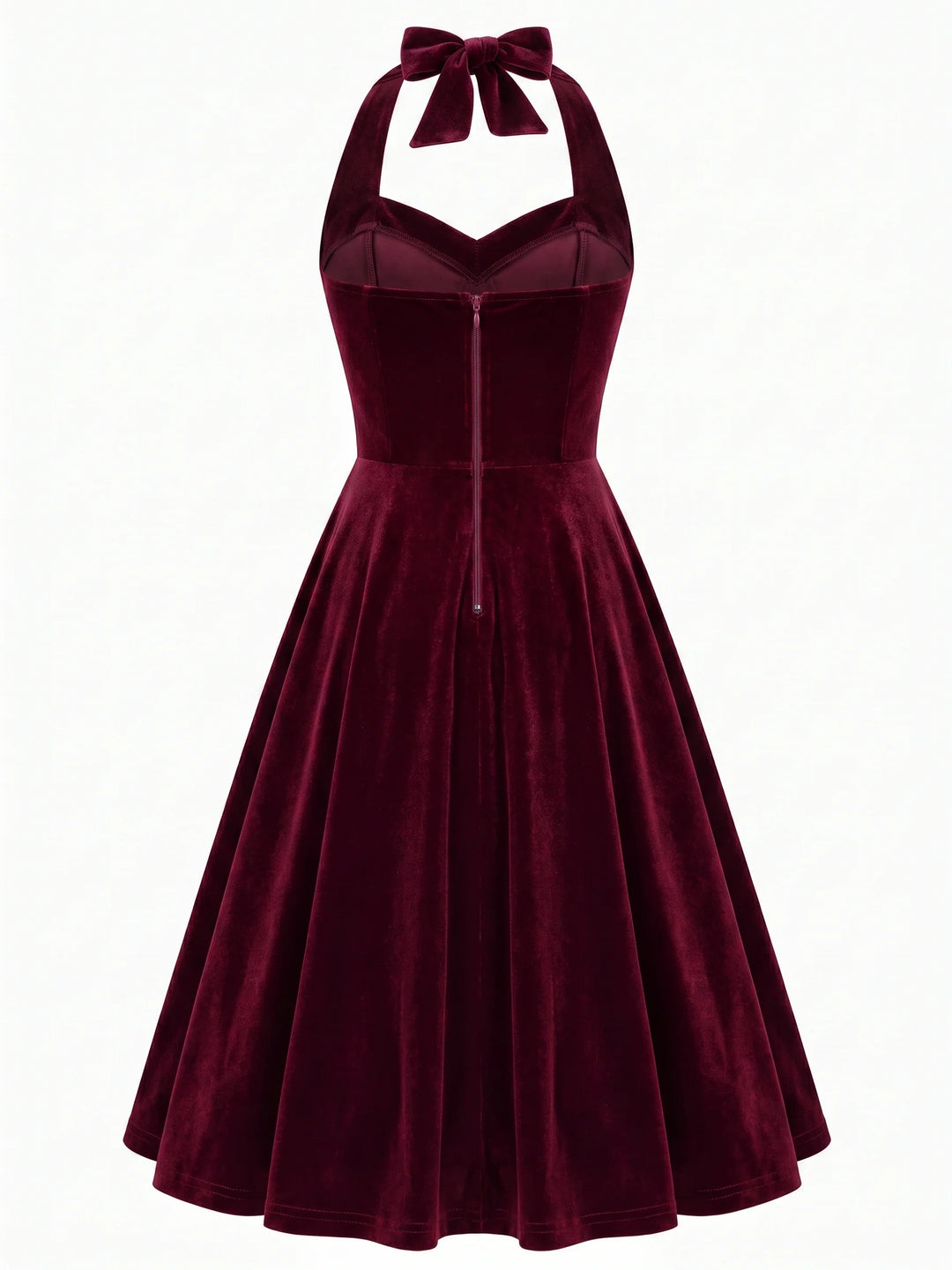 A-Line/Princess 1950s Halter Sleeveless Vintage Dresses with Pleats