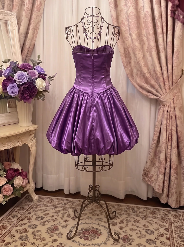 Ball Gown Strapless Sleeveless Short/Mini Taffeta Prom Dresses