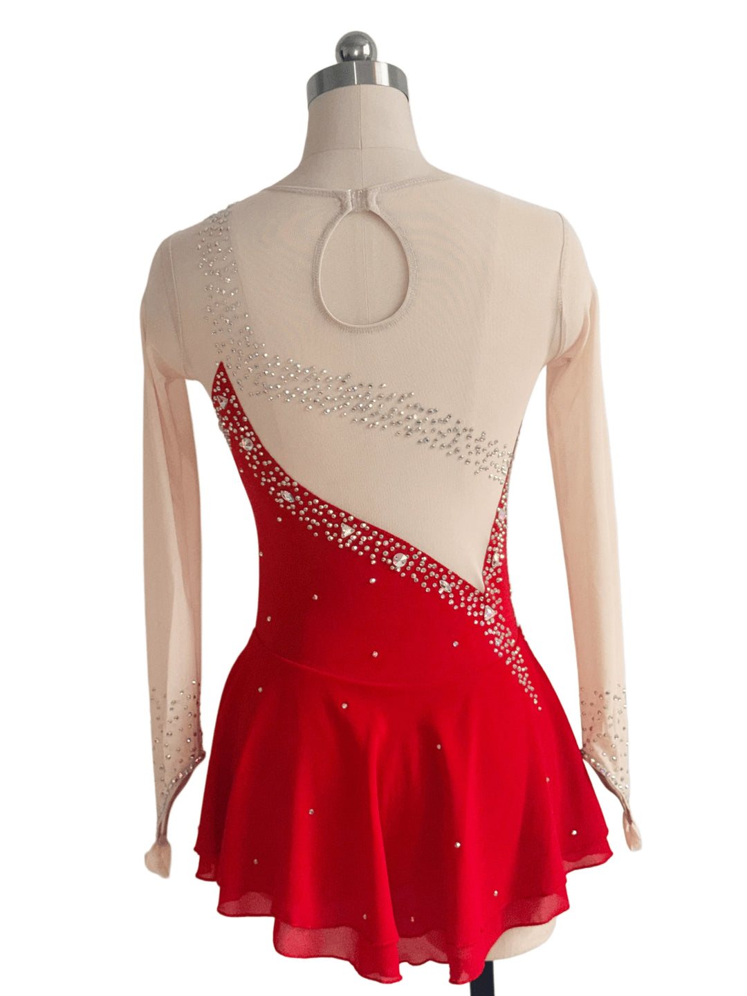 Figure Skating Dress Women's Girls' Ice Skating Dress Red Spandex Training Practice Professional Skating Wear