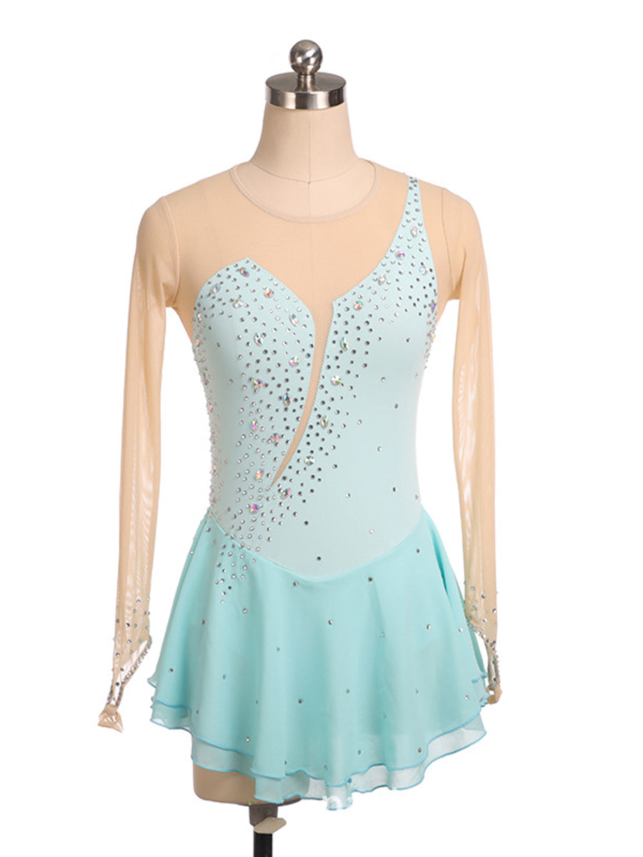 Figure Skating Dress Women's Girls' Ice Skating Dress Red Spandex Training Practice Professional Skating Wear