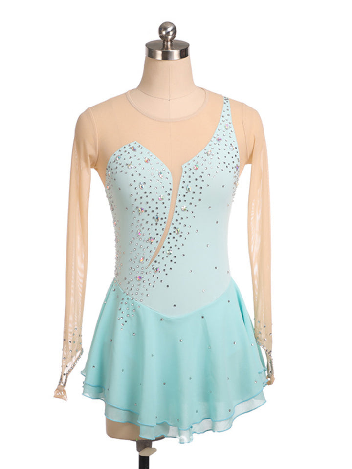 Figure Skating Dress Women's Girls' Ice Skating Dress Red Spandex Training Practice Professional Skating Wear