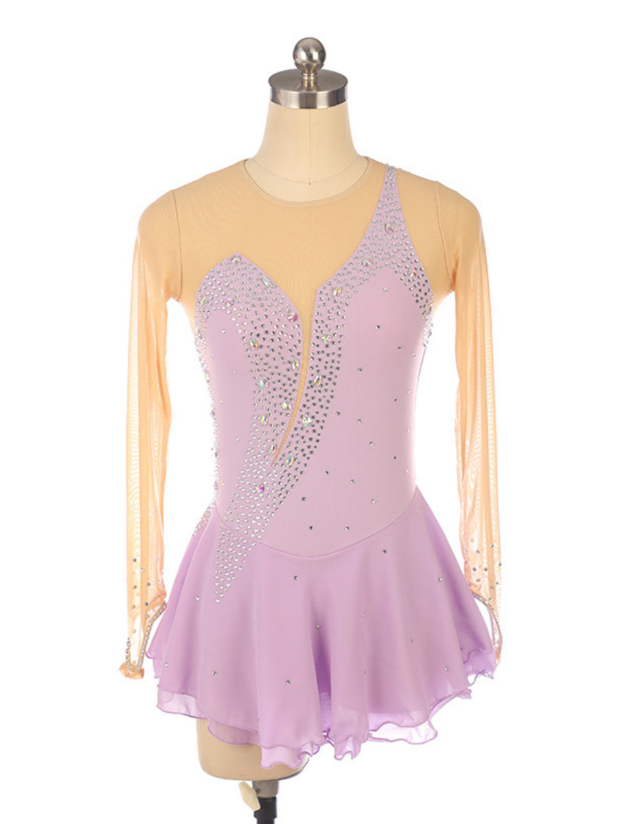 Figure Skating Dress Women's Girls' Ice Skating Dress Red Spandex Training Practice Professional Skating Wear