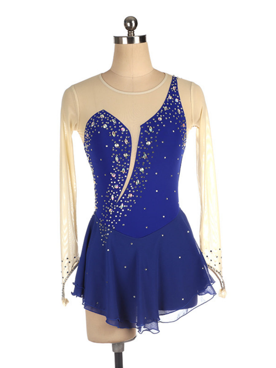 Figure Skating Dress Women's Girls' Ice Skating Dress Red Spandex Training Practice Professional Skating Wear