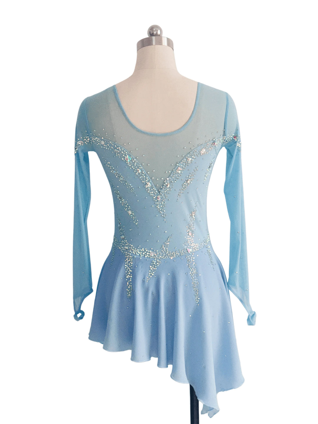 Figure Skating Dress Women's Girls' Ice Skating Dress Light Blue Training Practice Professional Skating Wear