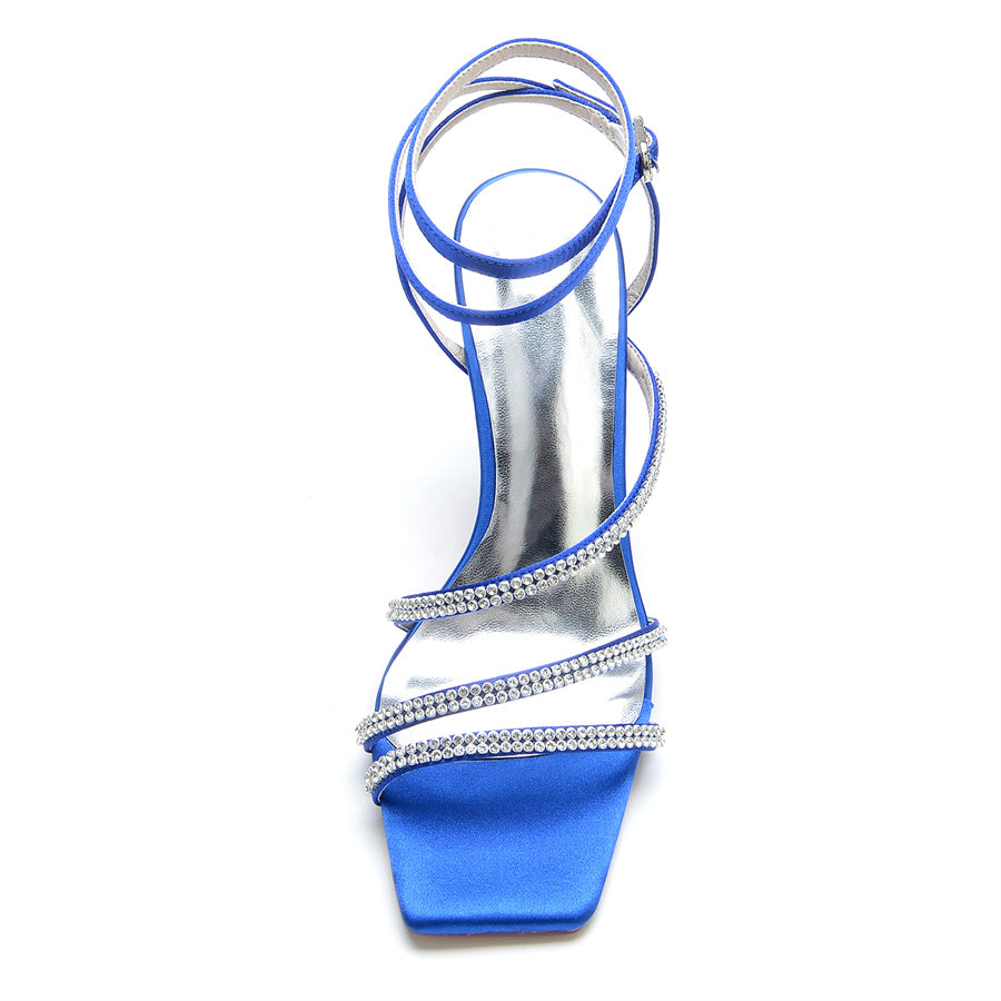 Women's Wedding Shoes Opened Toe High Heel Unique Design Bridal Shoes with Crystal