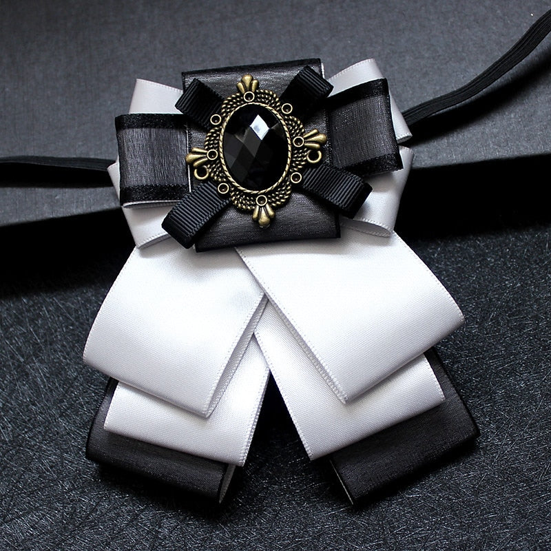 Men's Bow Tie Solid colour Black Yellow Red with Rhinestone