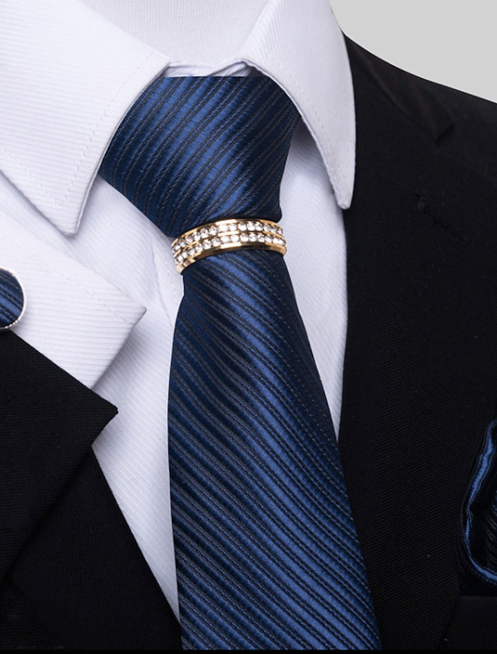 Men's Basic Ties Solid colour Light Yellow White Dark Red with Rhinestone