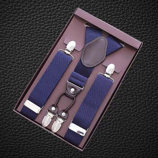 Men's Solid Colour Suspender Polyester Nylon Metal Buckle