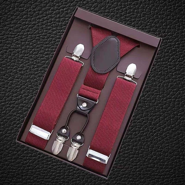 Men's Solid Colour Suspender Polyester Nylon Metal Buckle