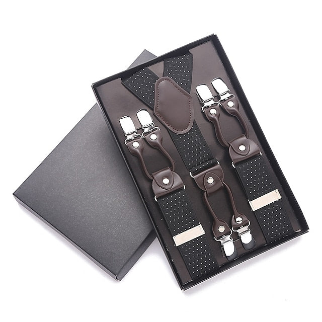 Men's Solid Colour Suspender Polyester Nylon Metal Buckle