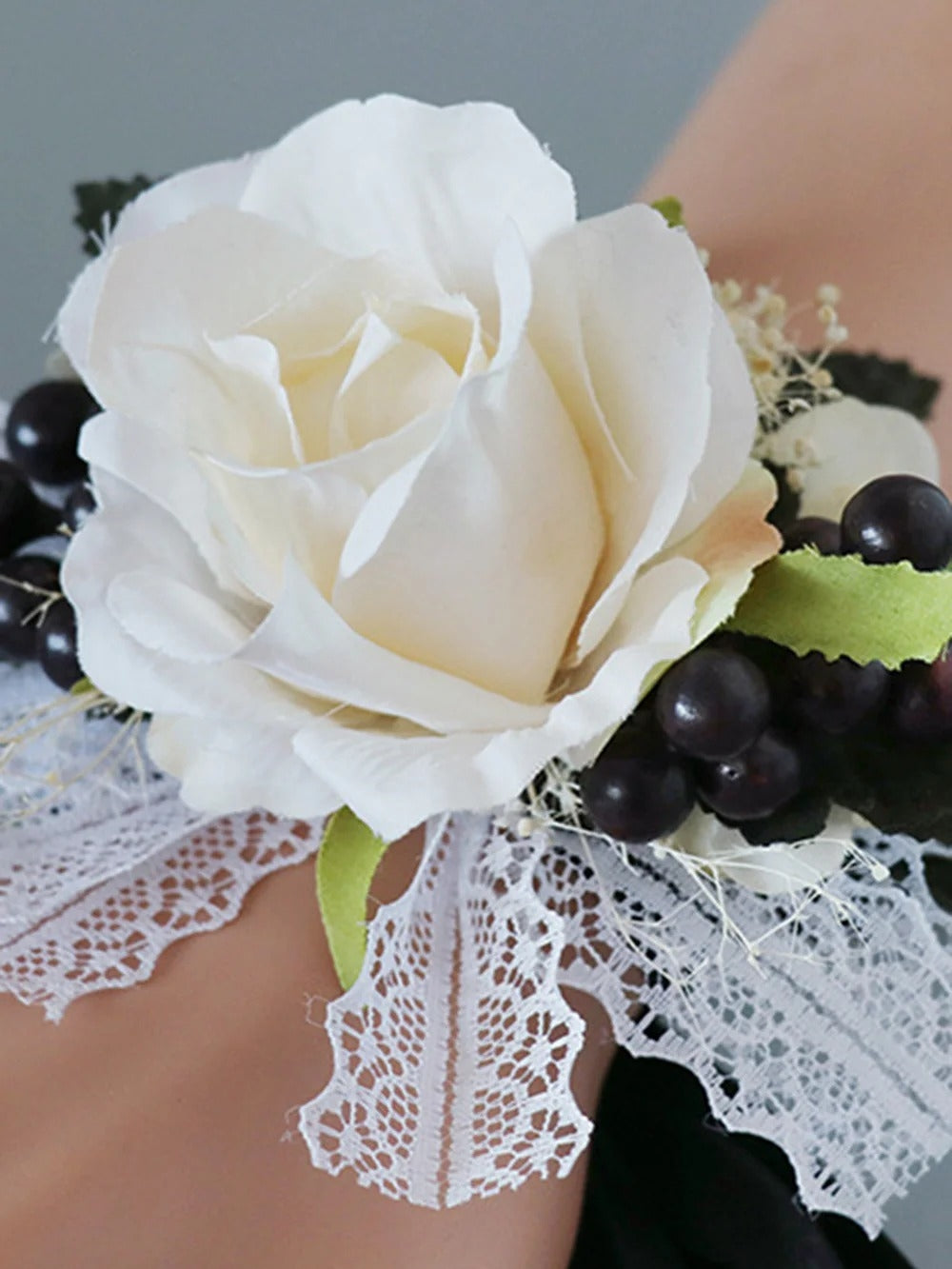 Luxury Wrist Corsage and Men's Boutonniere Set