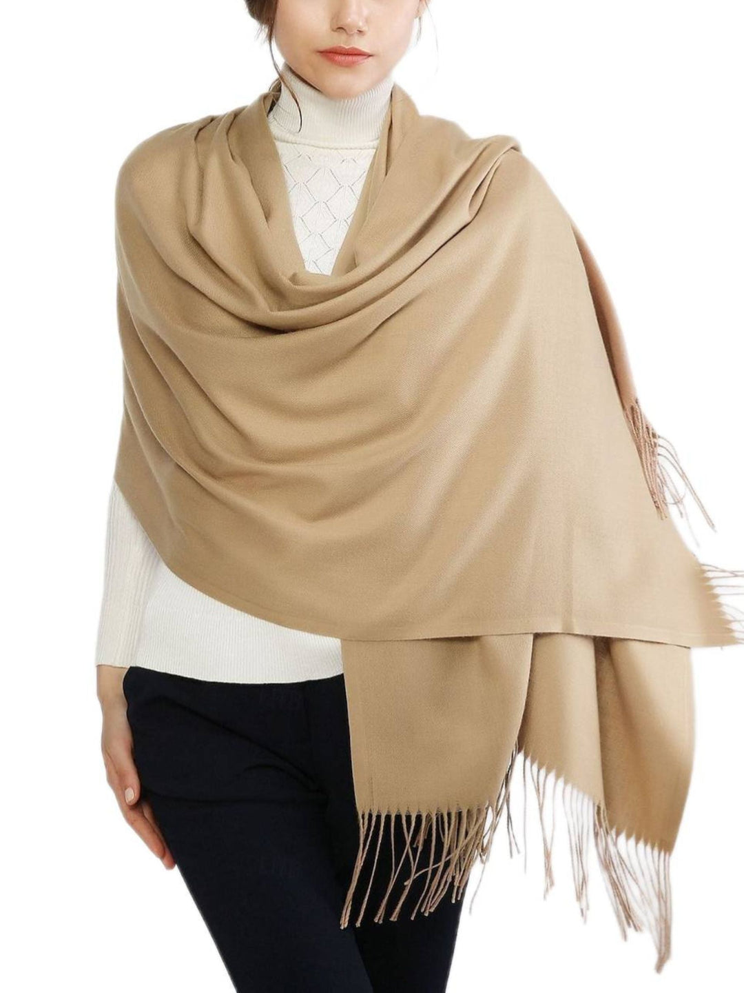 Women's Imitation Cashmere Pure colour Soft Winter Warm Wraps