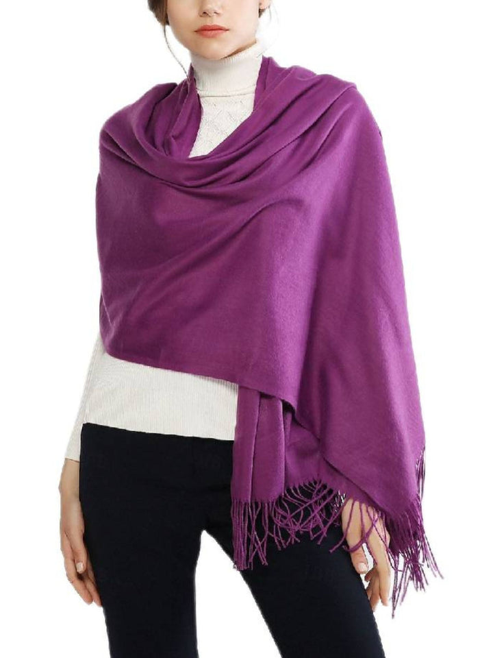 Women's Imitation Cashmere Pure colour Soft Winter Warm Wraps