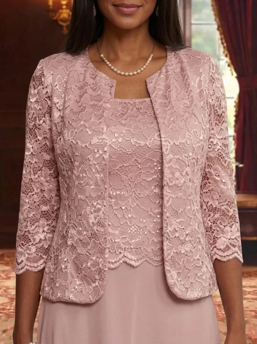 Women's Coats/Jackets 3/4 Sleeves Floral Lace Open-Front Wraps