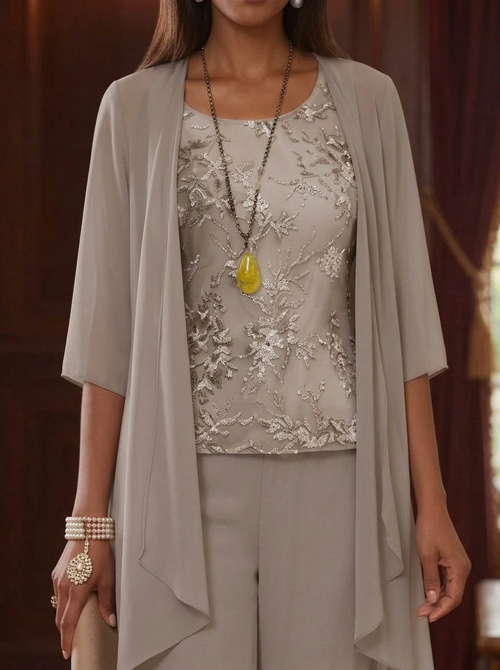 Women's Coats/Jackets 3/4 Sleeves Chiffon Wraps Open-Front Pure Colour