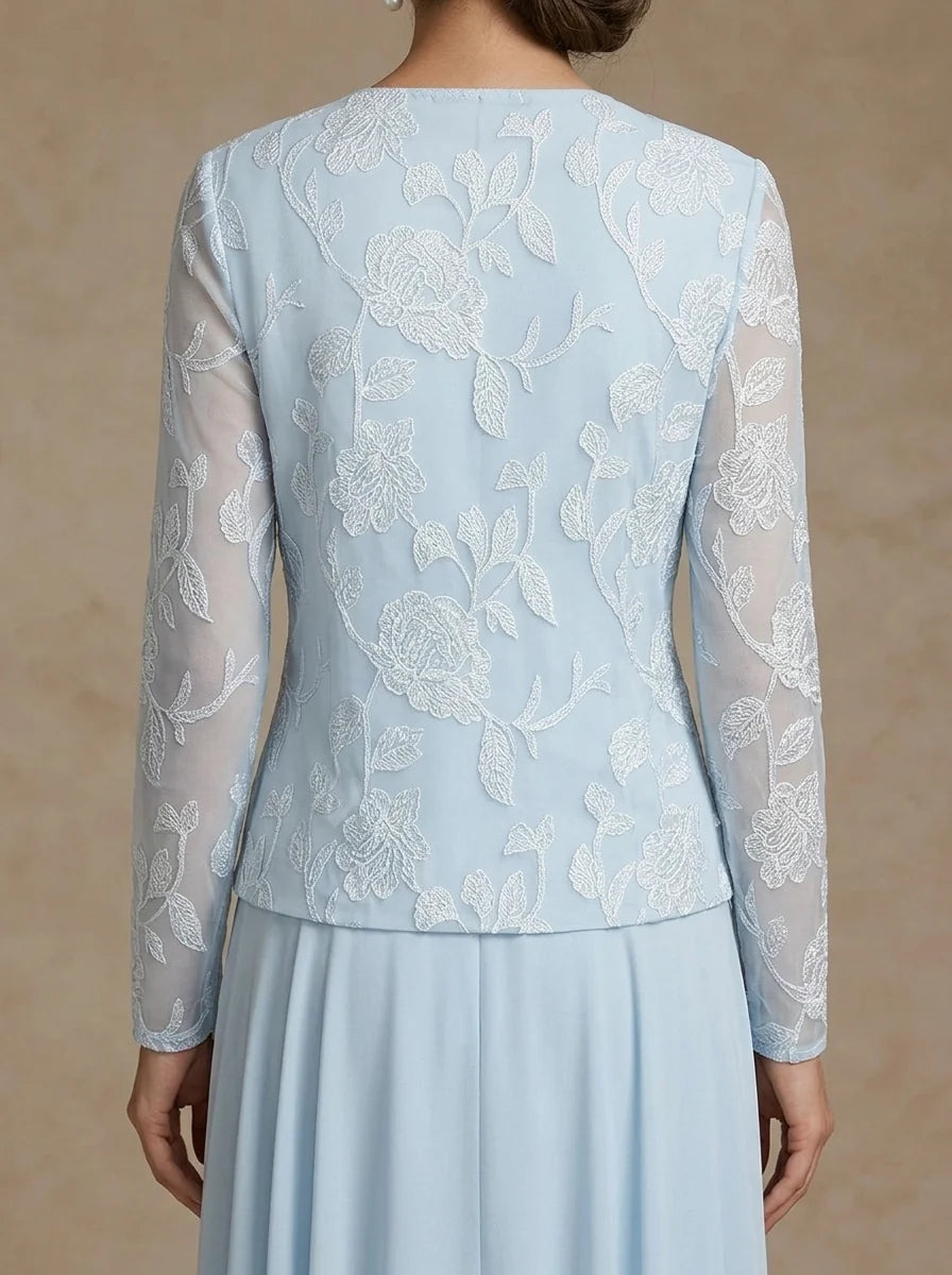 Women's Coats/Jackets Long Sleeves Chiffon Floral Wraps Open-Front