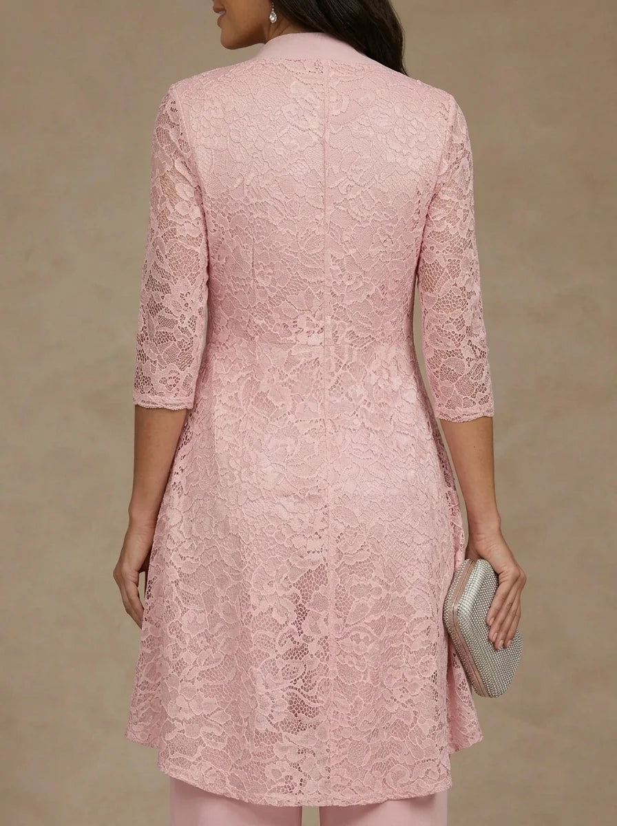Women's Coats/Jackets Floral Lace Open-Front Wraps 3/4 Sleeves