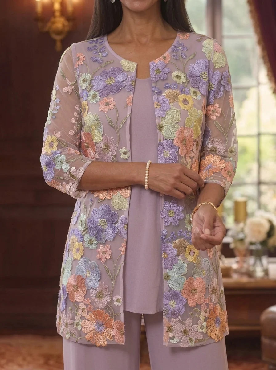 Women's Coats/Jackets Floral Wraps 3/4 Sleeves Open-Front