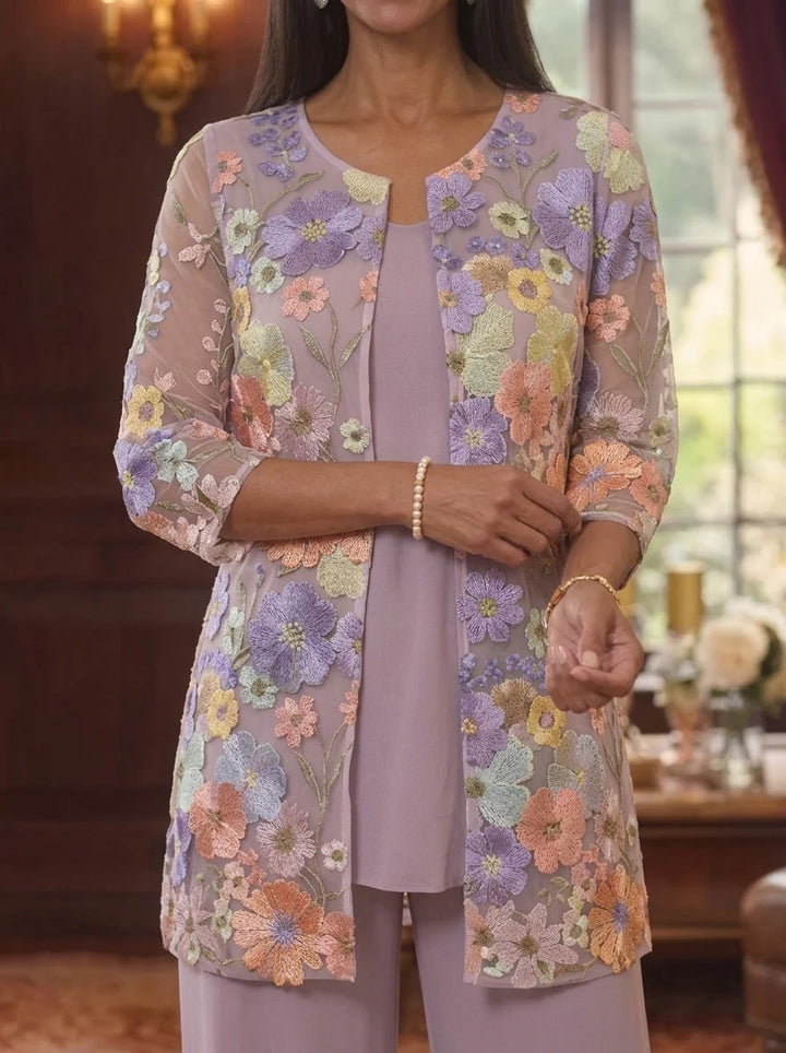 Women's Coats/Jackets Floral Wraps 3/4 Sleeves Open-Front