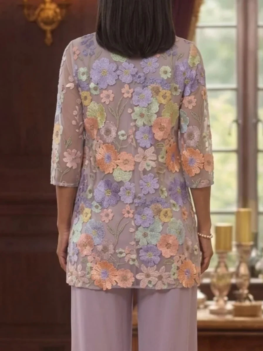 Women's Coats/Jackets Floral Wraps 3/4 Sleeves Open-Front