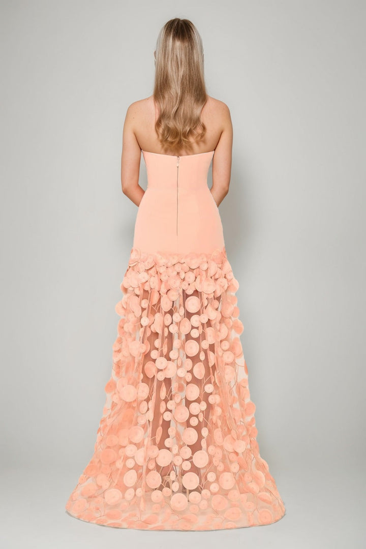 A-Line/Princess Strapless Sleeveless Floor-Length Evening Dresses with Appliques