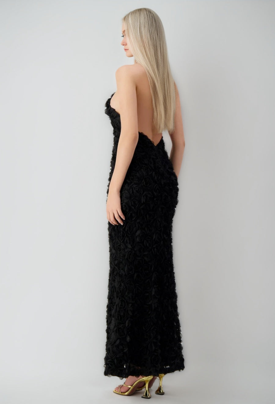 Trumpet/Mermaid Halter Sleeveless Backless Ankle-Length Evening Dresses with 3D Flowers